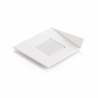 PIATTINI BIANCHI QUADRATI CON MANICO 83X83MM PZ 100