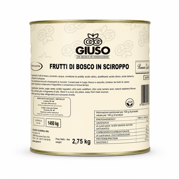 FRUTTI DI BOSCO IN SCIROPPO AMORDIFRUTTA KG 2,75 (020AN275A)