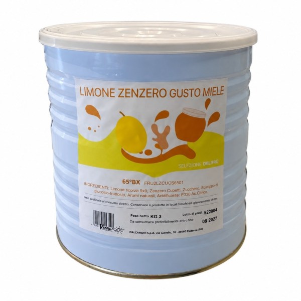 Limone e Zenzero Semicanditi al Miele 9x9 mm 3 kg